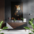 Tiger as a Gentleman Brushed Aluminum Dibond Wall Art