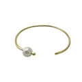 Adjustable Freshwater Pearl Bangle Minimal Handcrafted Recycled Bullet Casing
