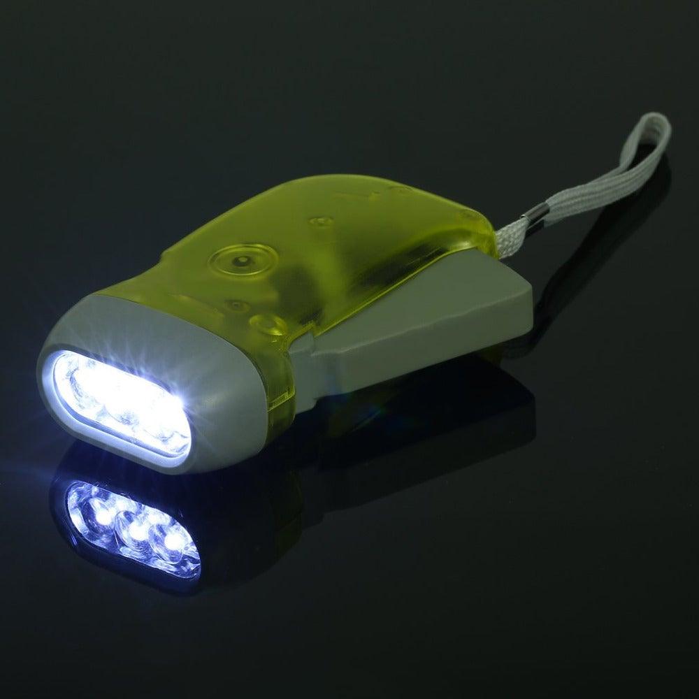 Adjustable Super Bright LED Light Hand Press Flashlight Waterproof Wind Up Light Hand Crank Flashlight Torch Light Crank Lamp Power For Hiking Outdoor Home Camping