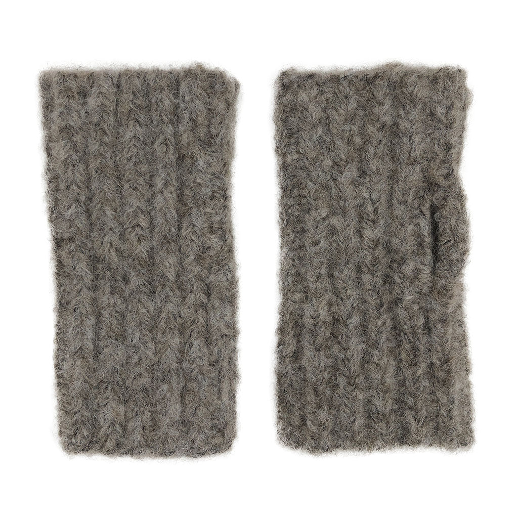 Alpaca Fingerless Ribbed Gloves With Thumb Slit Warm Autumn Wrist