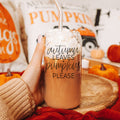 Autumn Leaves 20oz Glass Tumbler With Bamboo Lid, 2 Stainless Straws & Cleaner