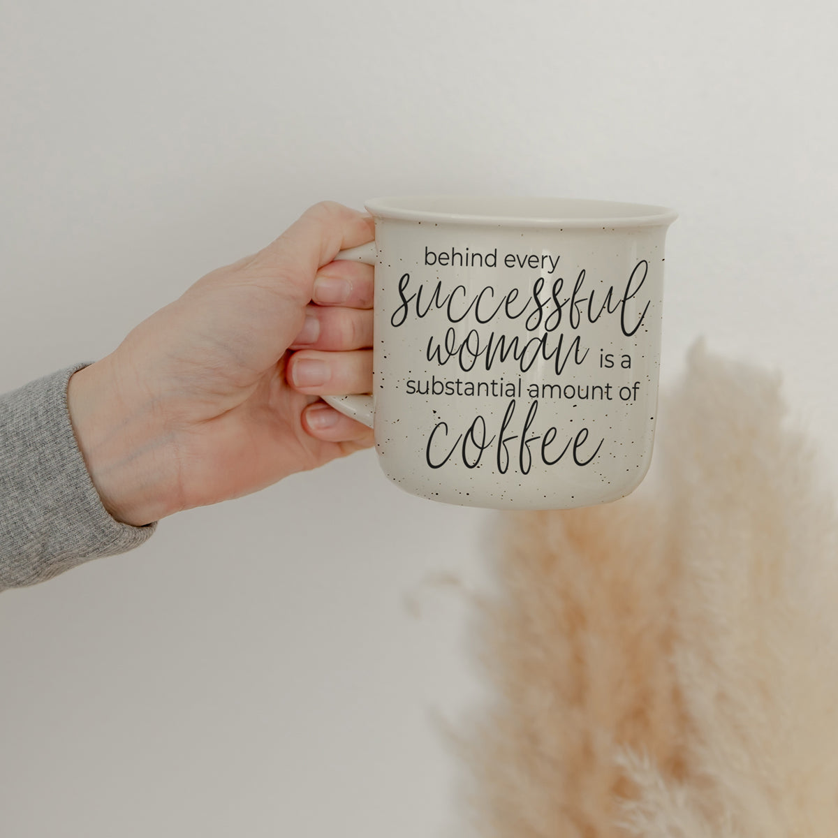 Successful Woman 14.5oz Ceramic Campfire Mug Double-Sided White Sesame Glaze
