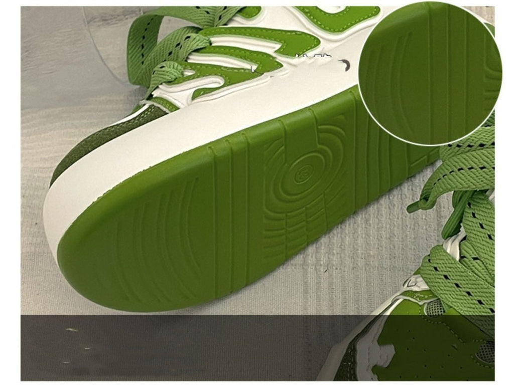 Red Retro Versatile Retro Raised Street Design Casual Sports Shoes