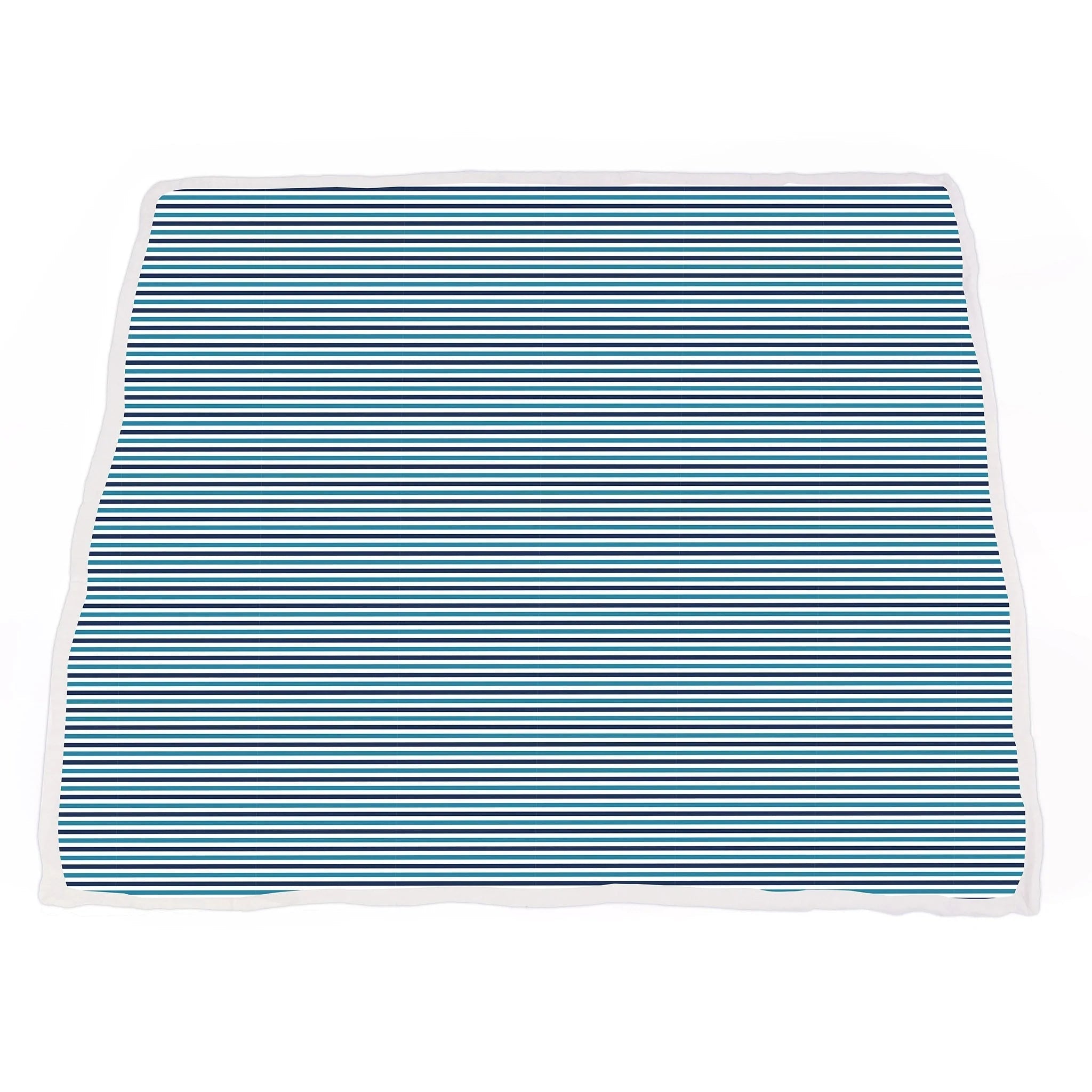 Bamboo Muslin Baby Blanket Vintage Train Blue Stripes
