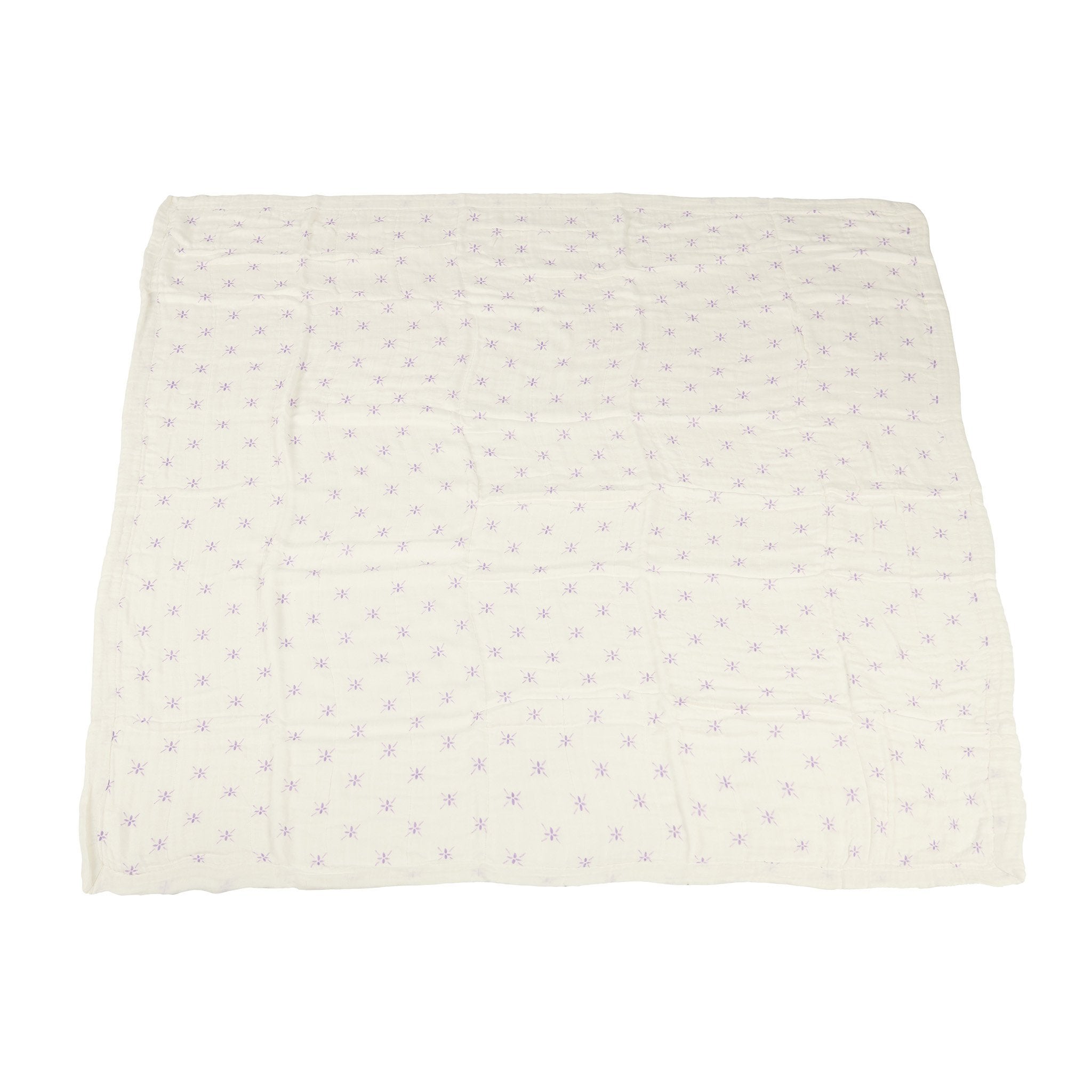 Bamboo Muslin Baby Blanket Watercolor Star 47x47 White