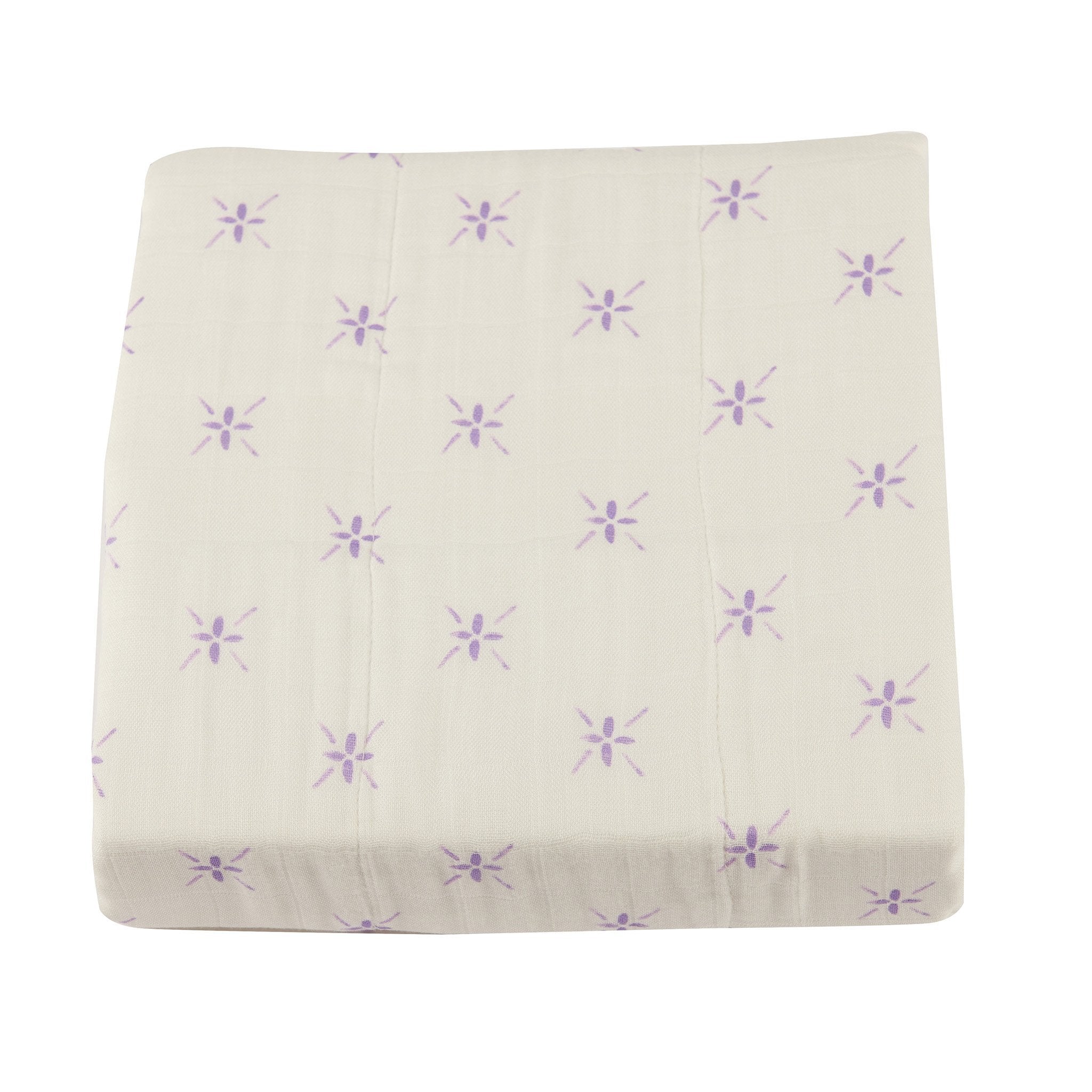 Bamboo Muslin Baby Blanket Watercolor Star 47x47 White