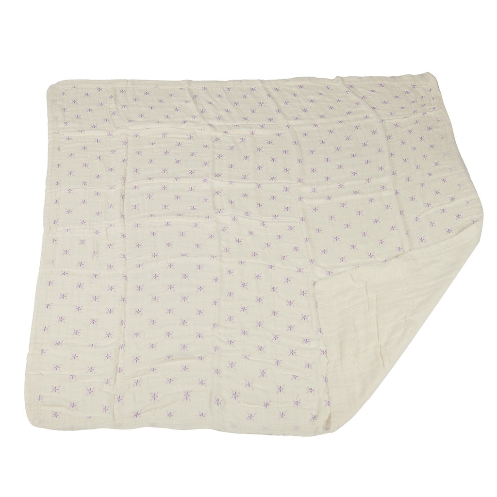 Bamboo Muslin Baby Blanket Watercolor Star 47x47 White