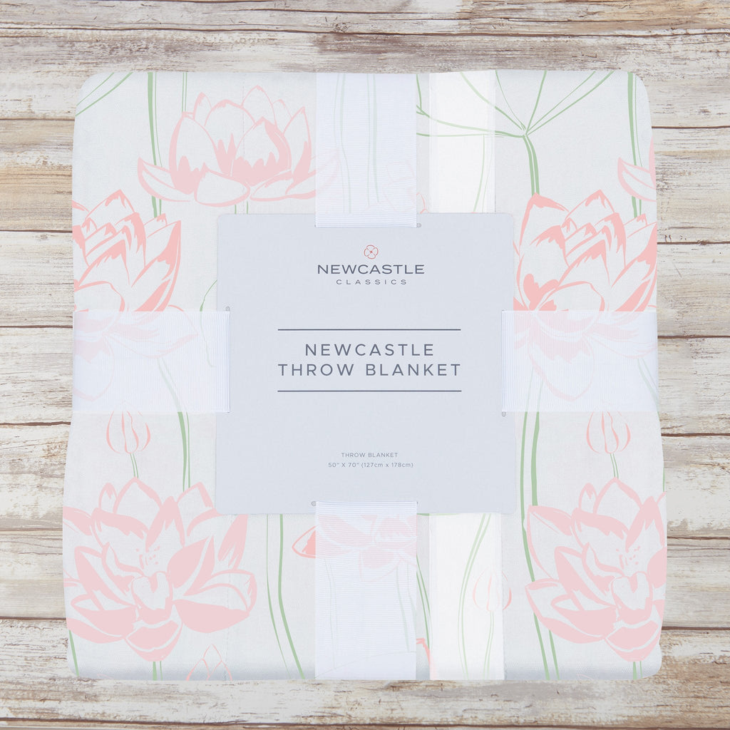 Bamboo Muslin Throw Blanket Water Lily Lightweight 50x70