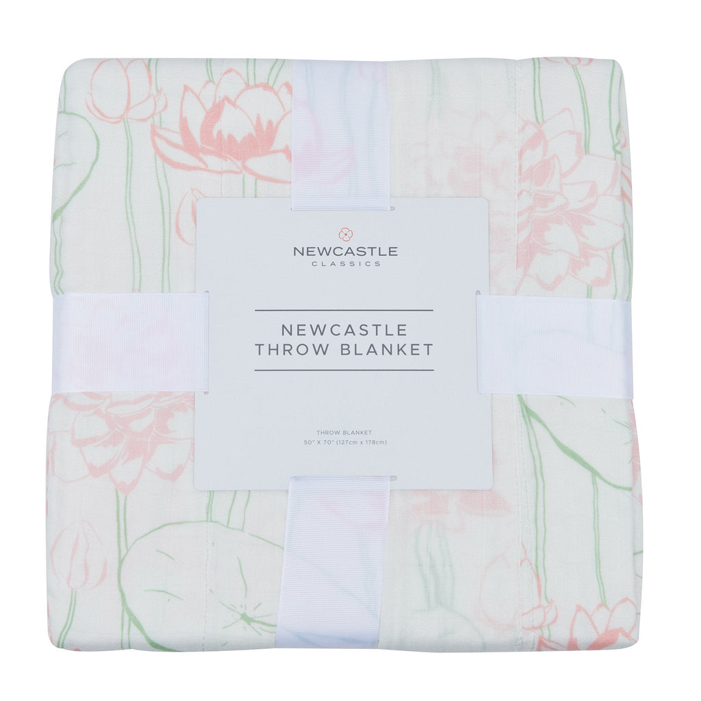 Bamboo Muslin Throw Blanket Water Lily Lightweight 50x70