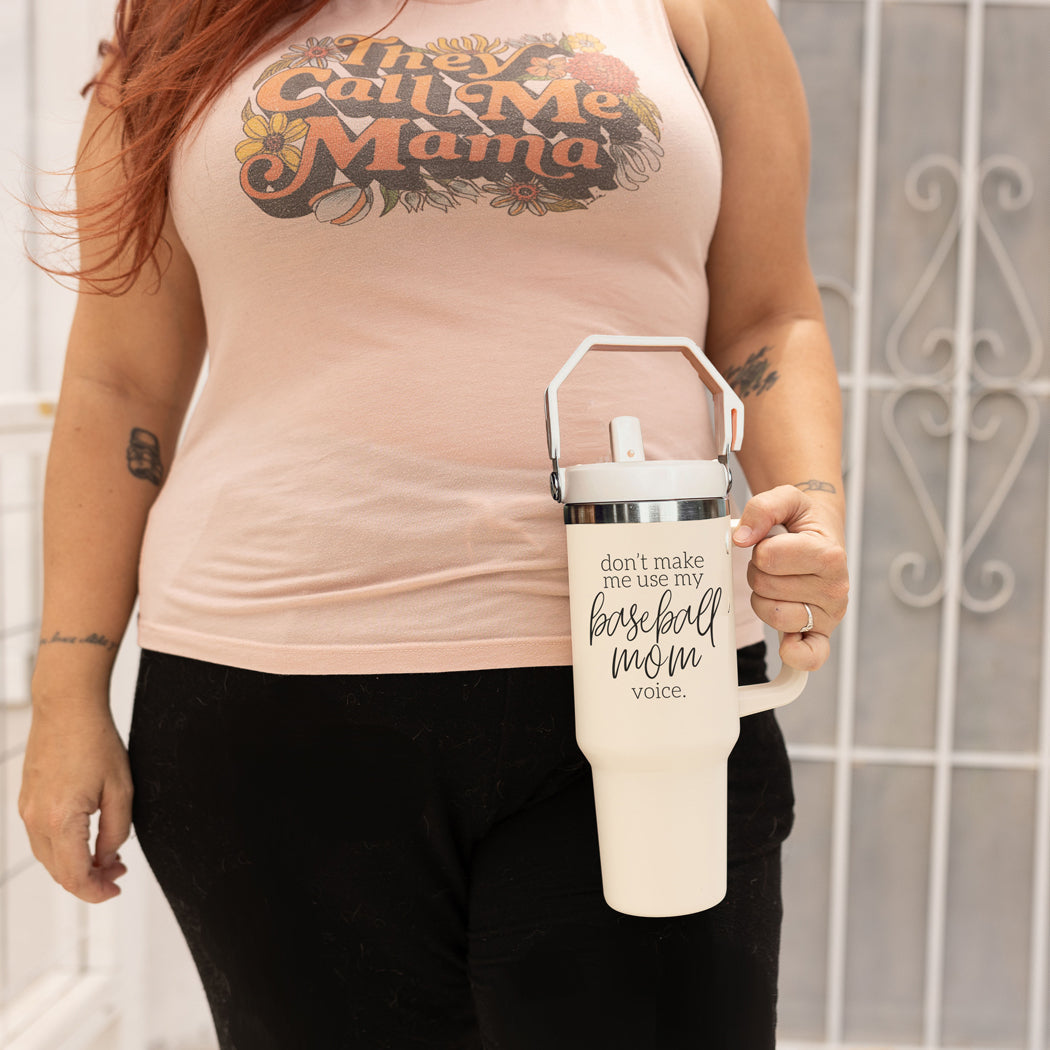 Baseball Mom Tumbler - Don't Make Me Use My Baseball Mom Voice 20oz