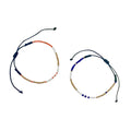 Beaded Bracelet Set Of 2 Adjustable Glass Bead Cotton Thread Layering Bracelets