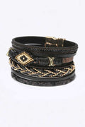 Beaded Layered Bohemian Magnetic Clasp Bracelet For Women