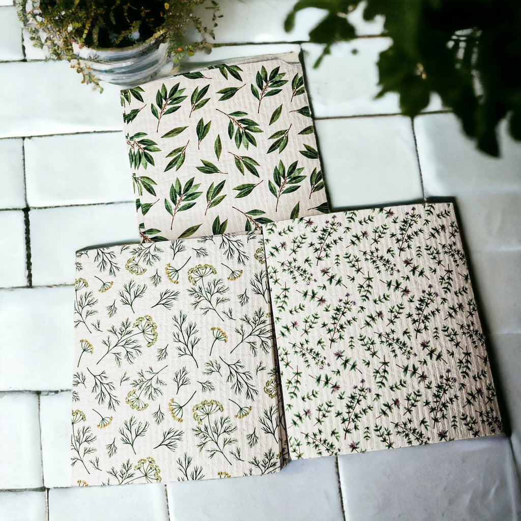 Biodegradable Kitchen Cloths 70% Cellulose 30% Cotton Eco-Friendly Reusable Set