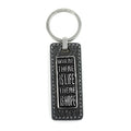Black Leather Keychain Inspirational Hope Engraved Metal
