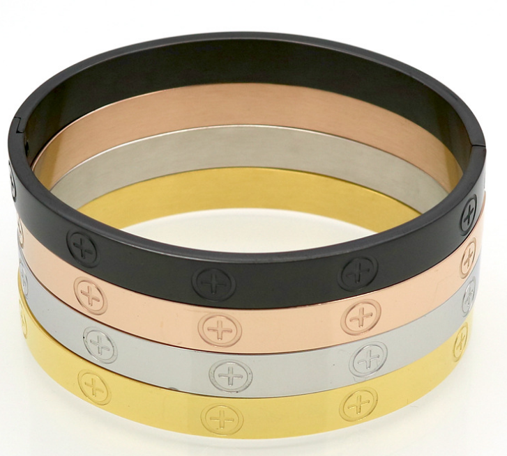 Black Love Bracelet Stainless Steel Bangle For Women