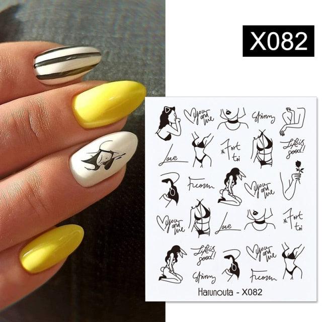 Blue Marble Water Decal Sticker Wave Line Flower Leaf Tree Summer Slider Decor For Manicuring Nail Art Watermarks Curve Graffiti Nail Design for Acrylic Nail Supplies Designer Nail Decorations for Women Girls Kids