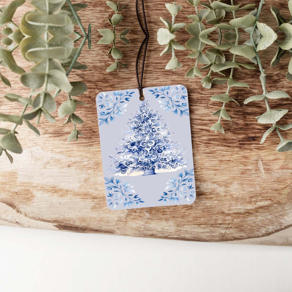 Blue Tree Hanging Air Freshener Car Home Office Scented Ornament Holiday Decor Freshener