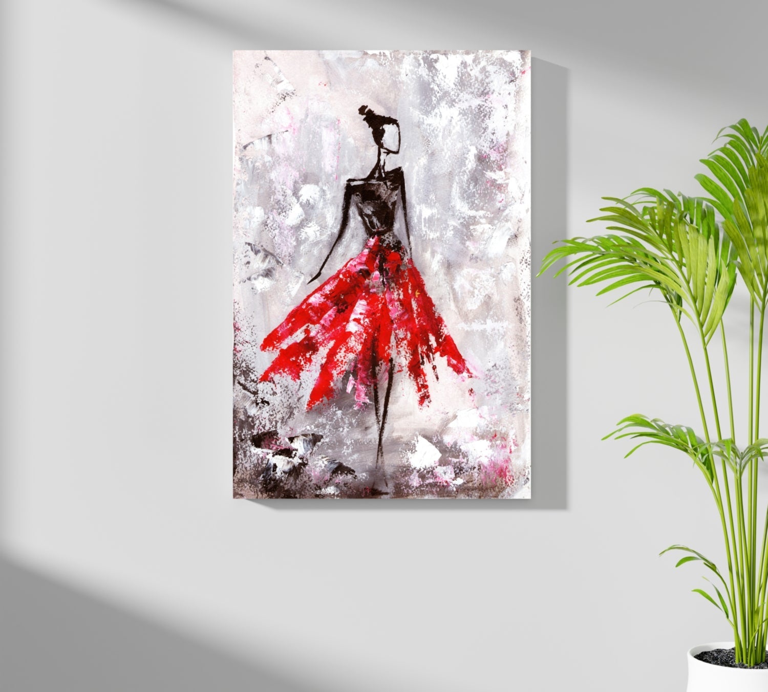 Lady in Red Dress Aluminum Print