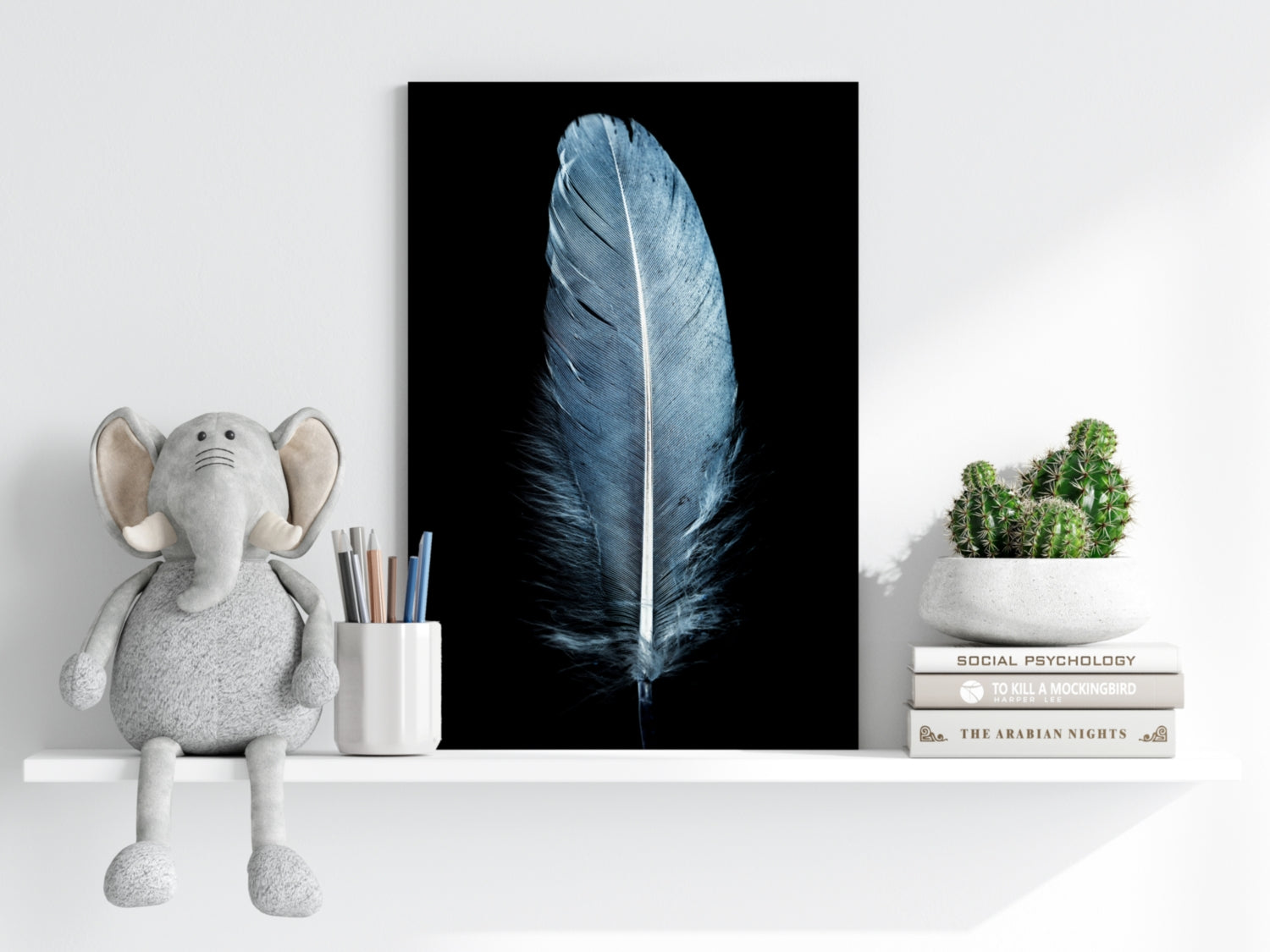 Blue Feather Aluminum Print