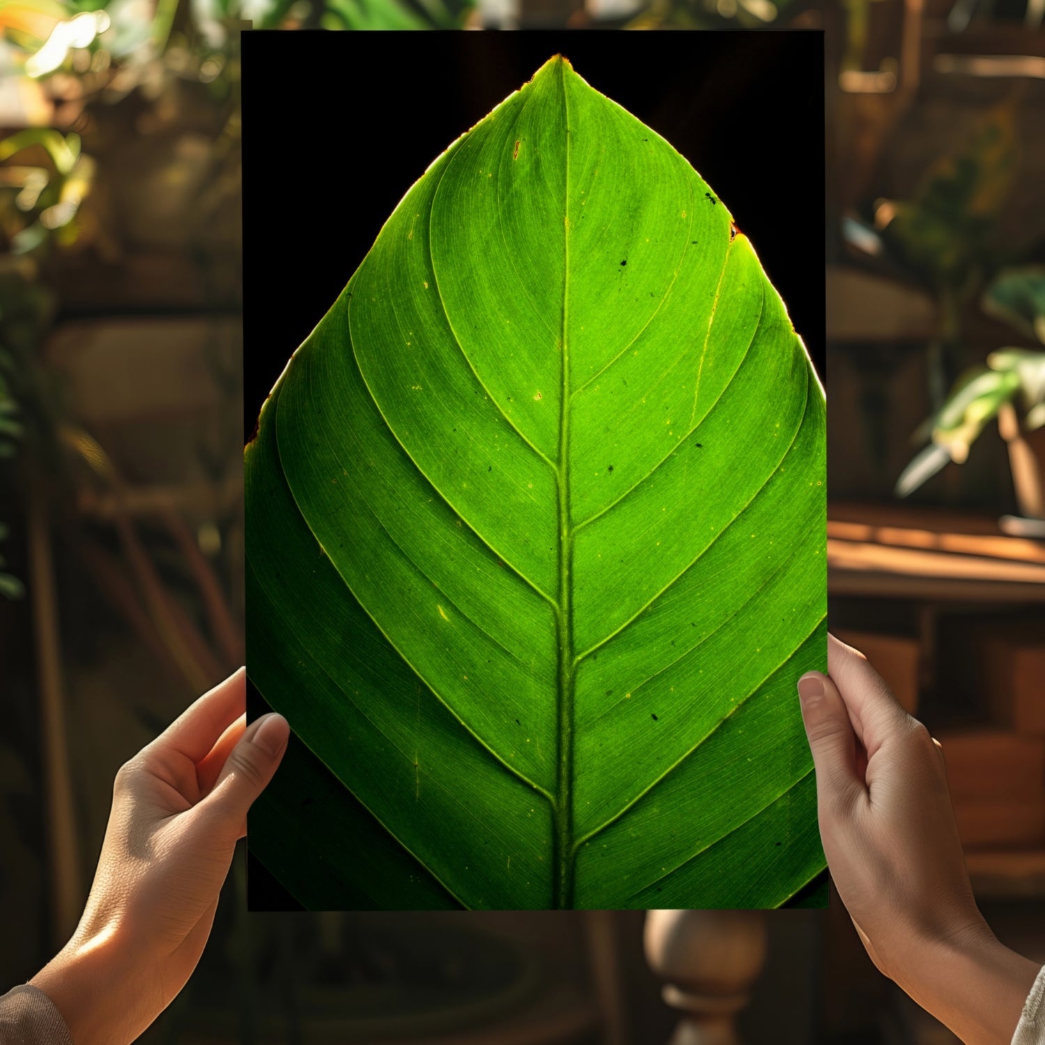 Green Leaf Aluminum Print