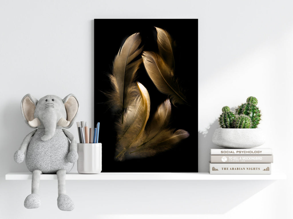 Bronze Feather Aluminum Print