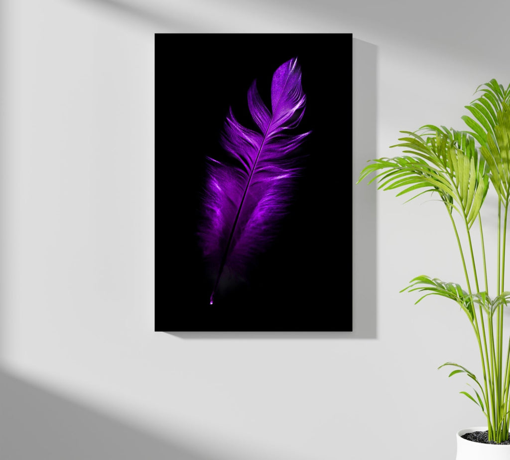 Purple Feather Aluminum Print