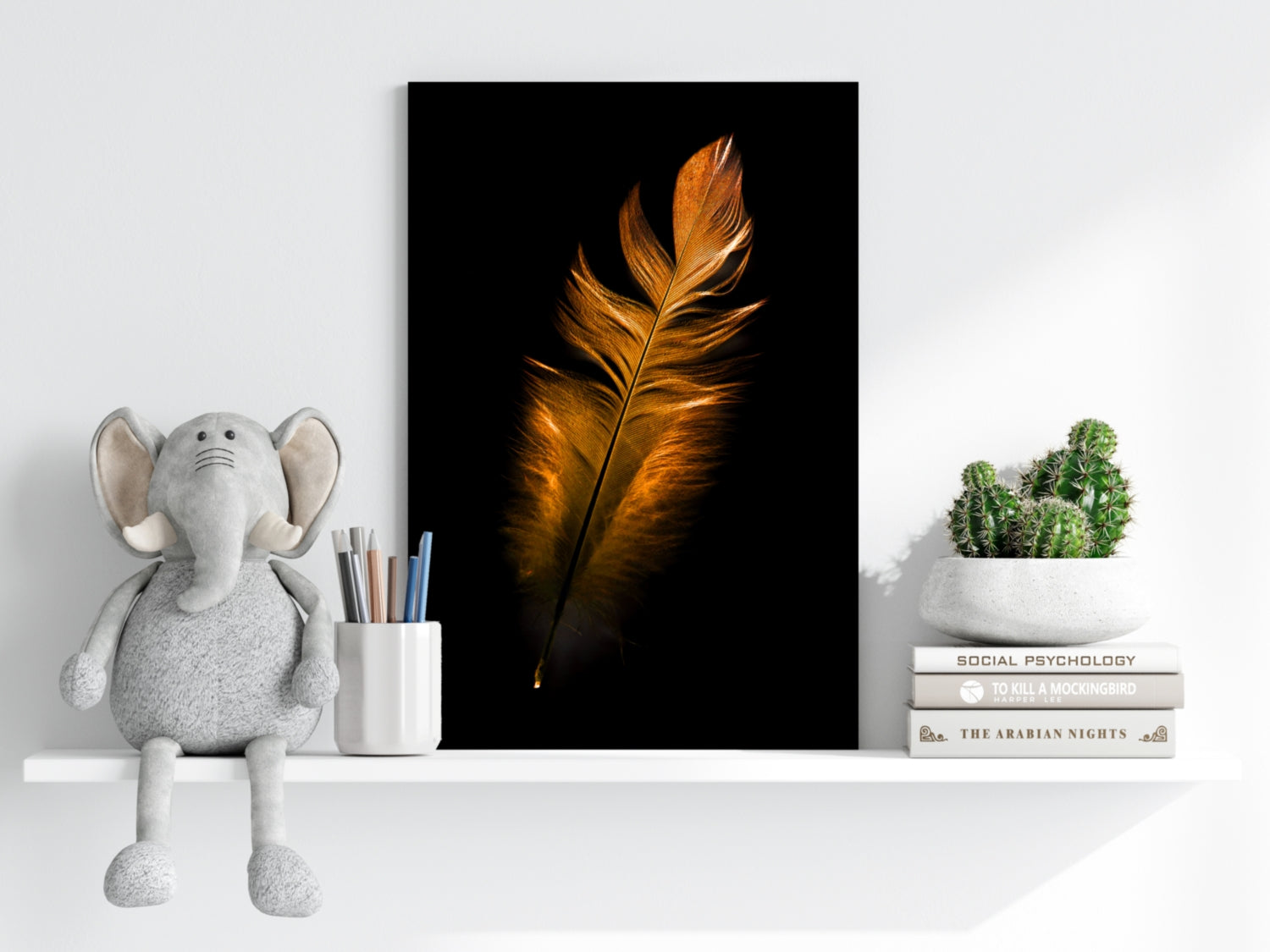 Bronze Feather Aluminum Print