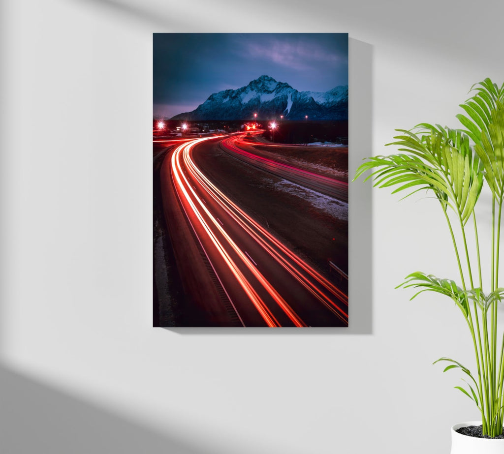 Lights in Traffic Aluminum Print
