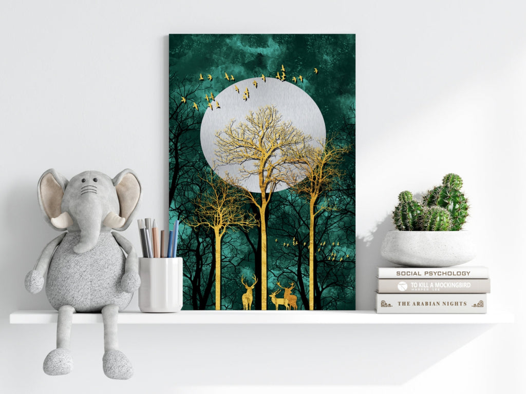 Golden Deers Aluminum Print
