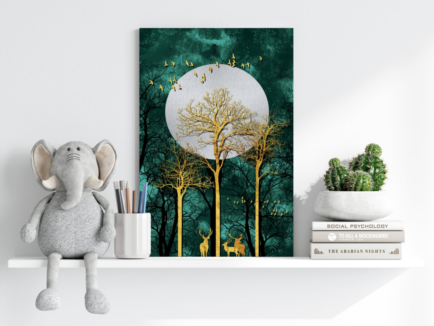 Golden Deers Aluminum Print