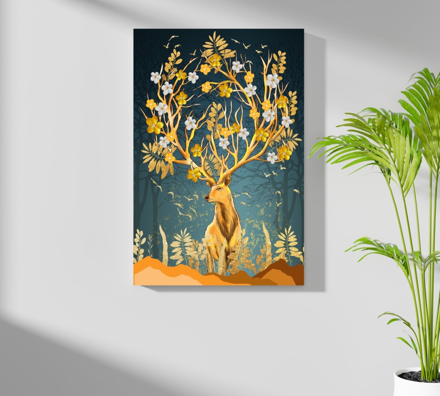 Golden Deer Aluminum Print