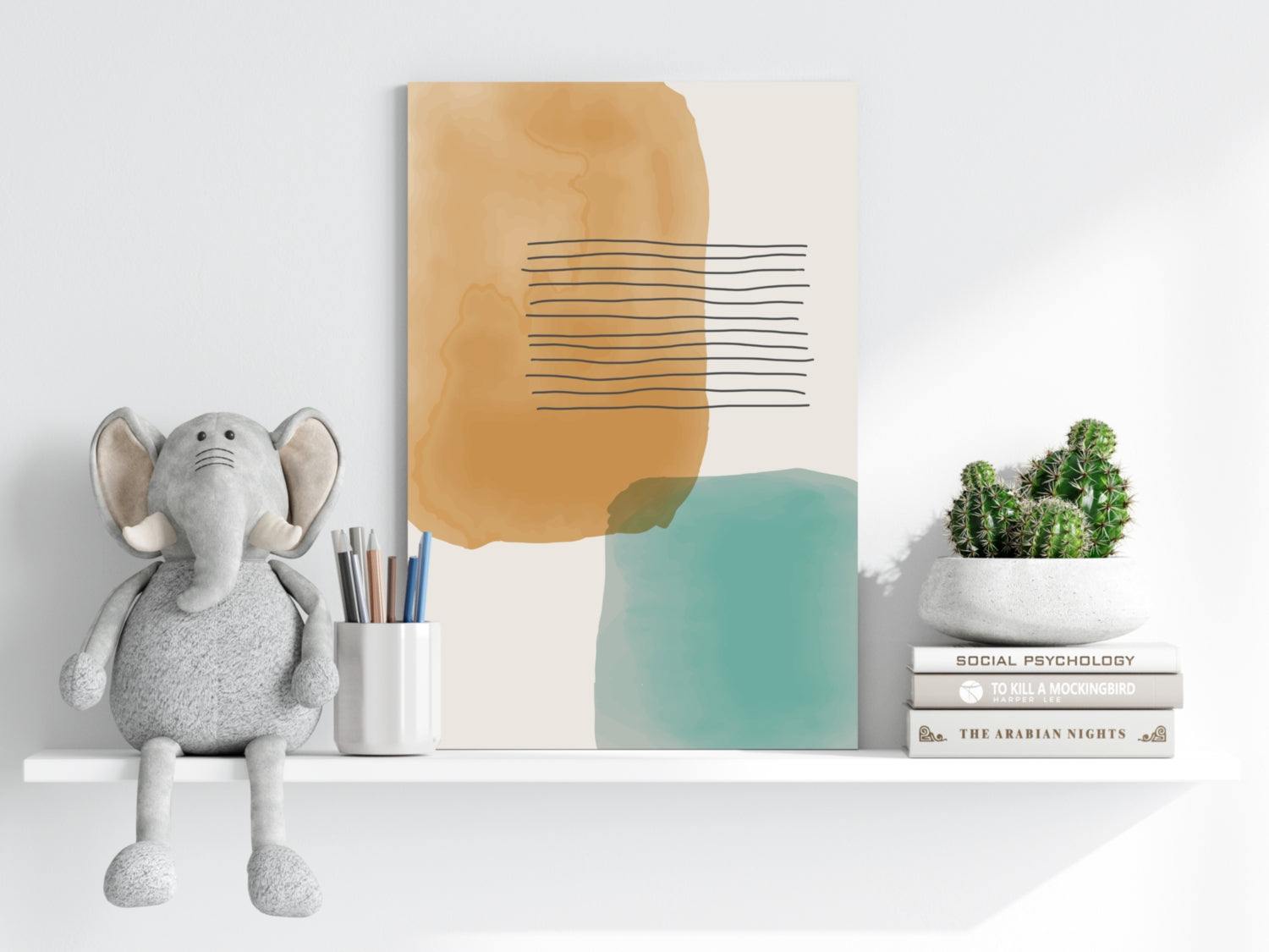 Line Art Modern Shape V9 Aluminum Print