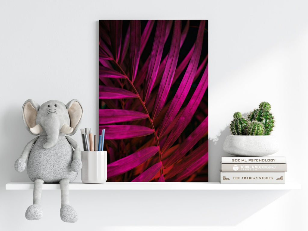 Fuschia Leaf Aluminum Print