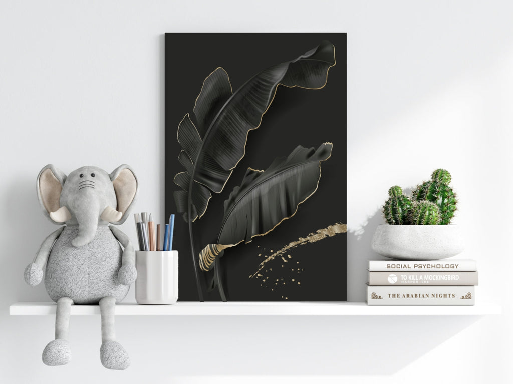 Black Leaves Aluminum Print