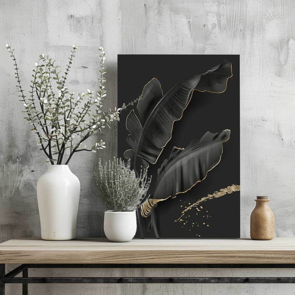 Black Leaves Aluminum Print