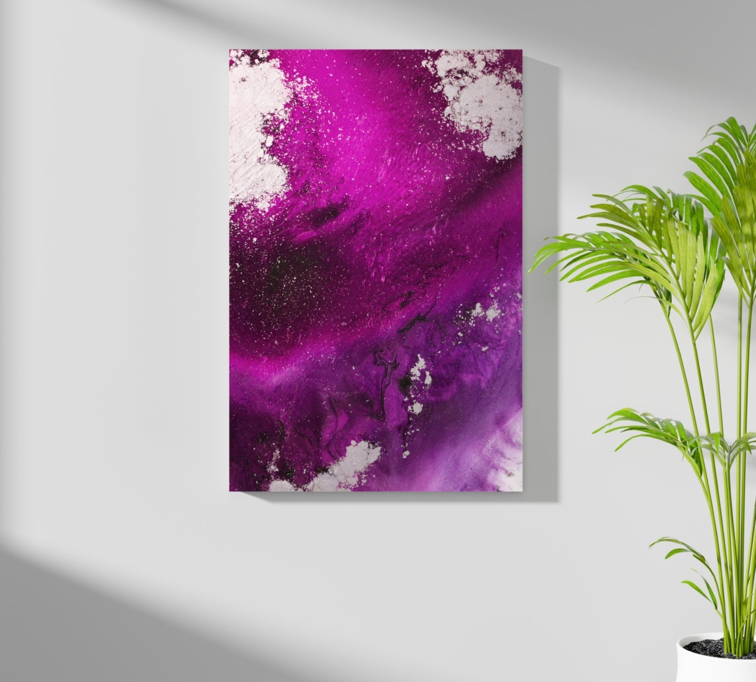 Abstract Paint Fuschia V3 Aluminum Print