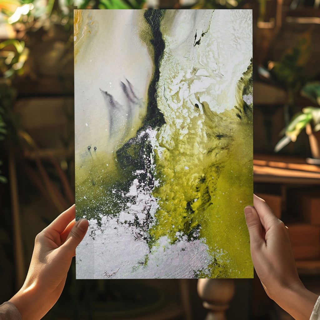 Abstract Paint Yellow V2 Aluminum Print