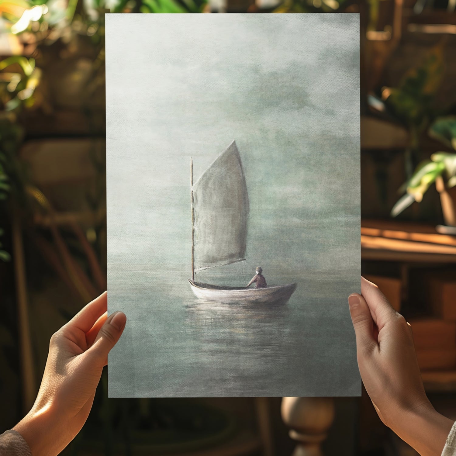 Sail in Mist Aluminum Print