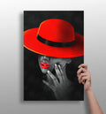 Woman with Red Hat Aluminum Print