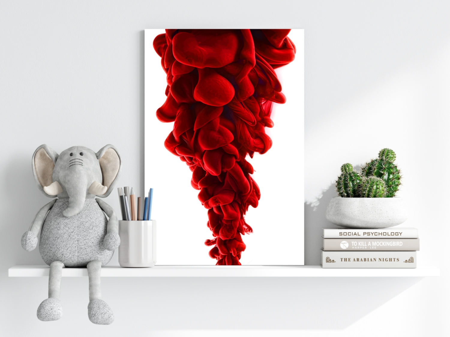 Red Smoke Aluminum Print