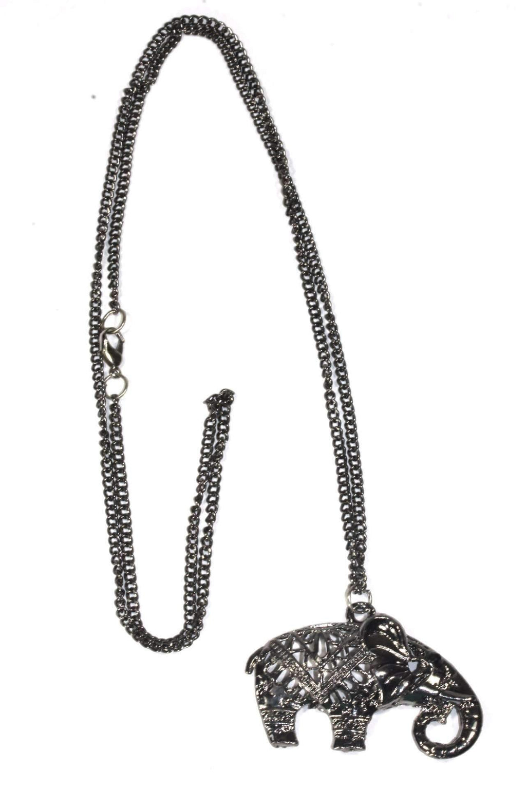 Boho Elephant Pendant Necklace Gold Plated Festival Charm