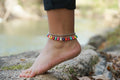 Boho Teardrop Bead Silver Anklet Adjustable Beach Party