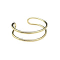 Bombshell Wire Cuff - Adjustable Recycled Brass Arm Cuff, Minimal Artisan