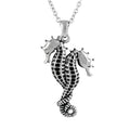 Bonded For Life Crystal Seahorse Pendant Necklace Silver