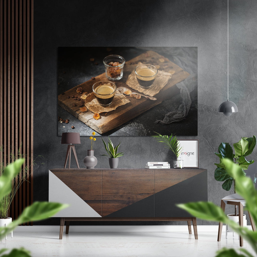 Coffee Brushed Aluminium Dibond Wall Art