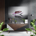 Hippo on a Run Brushed Aluminium Dibond Wall Art