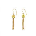 Bullet Tassel Earrings Recycled Brass Gold Plated Chains 2.25in Handmade
