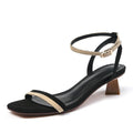 Women's Elegant Open-Toed Mid-Heel Buckle Sandals