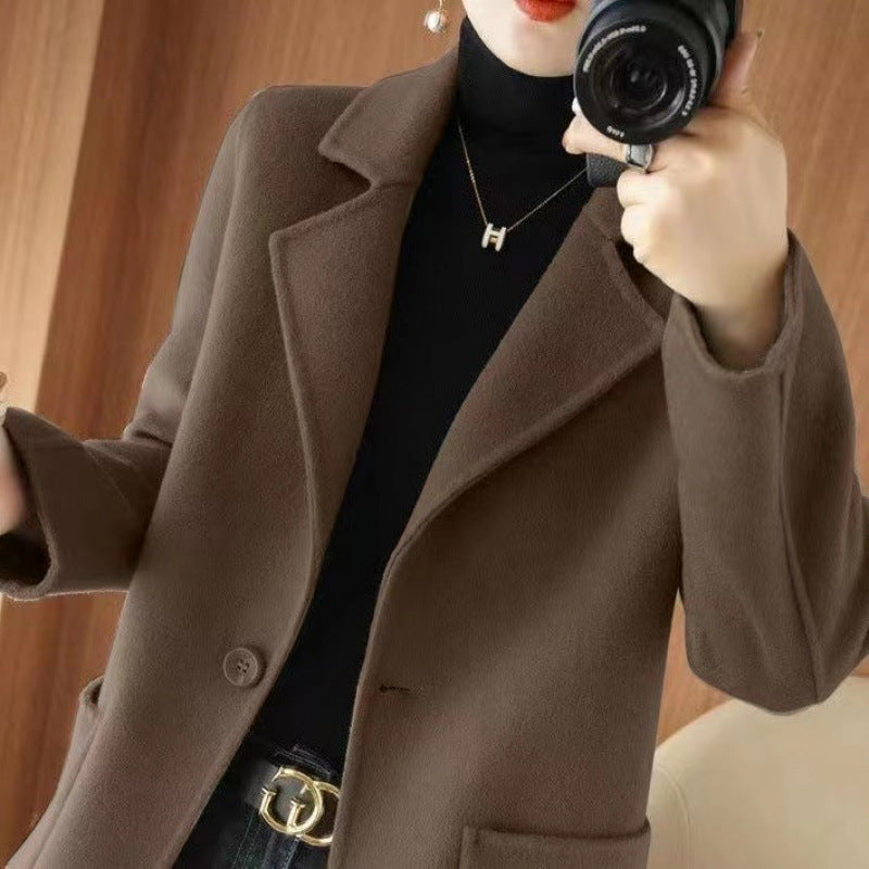 Mid-length Wool Casual Chic Coat