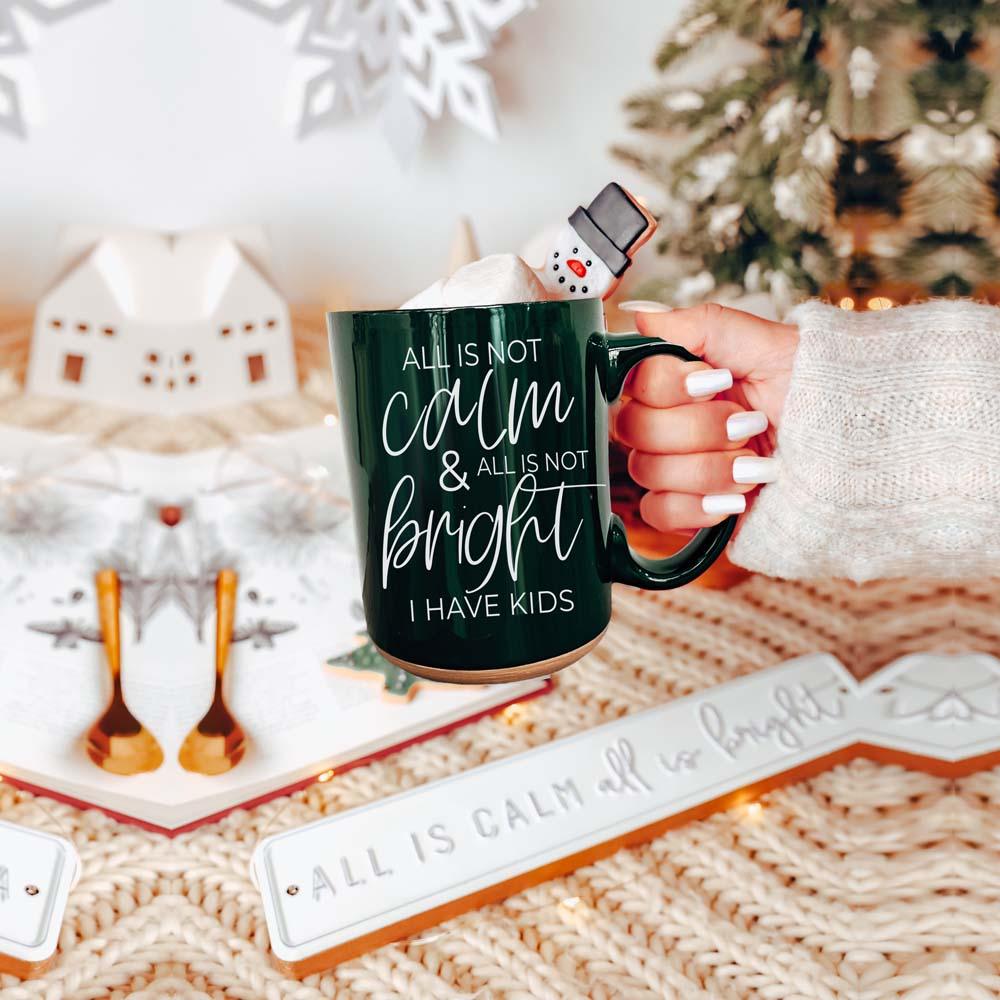 Christmas Ceramic Coffee Mug Double-Sided Snarky Holiday Gift Funny Santa Mug
